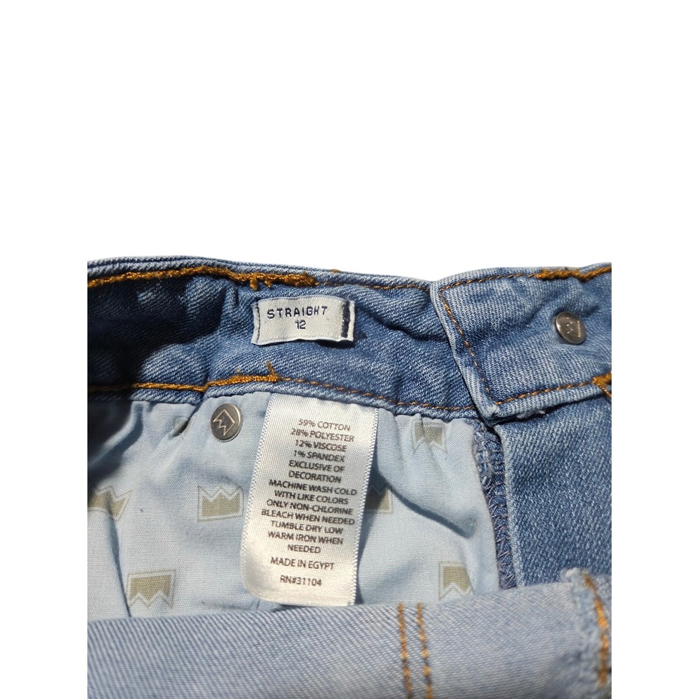 Crown & Ivy Womens Straight Leg Jeans Light Wash Blue Size 12 Stretch Denim - Picture 4 of 7